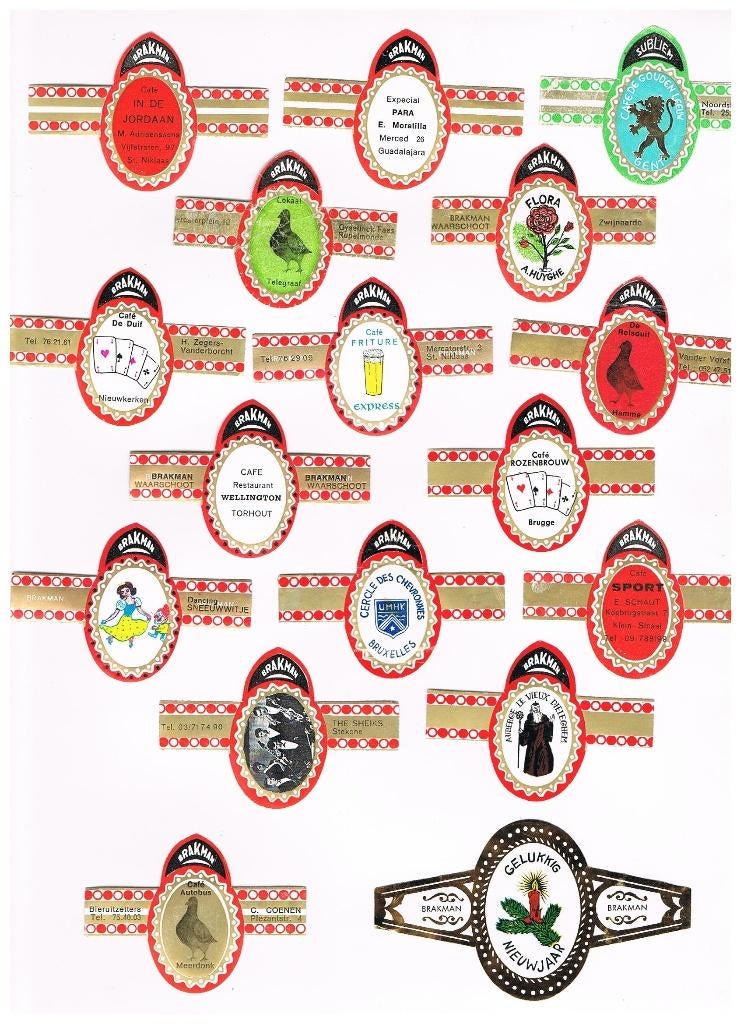 PUBLICITÉ POUR LES MARQUES DE CIGARES BRAKMAN, Envoi, Comme neuf, Bagues de cigare