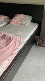 1-persoonsbed zwart met 2 bedlades, Huis en Inrichting, Slaapkamer | Bedden, Ophalen, Zwart