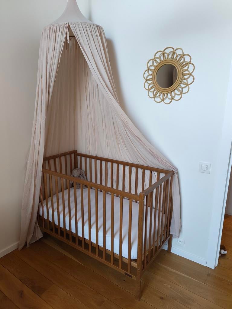 Lit cage bébé Woodies 60x120 avec matelas et draps, Enlèvement, Lit