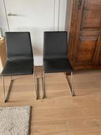 Stoelen leder, Ophalen, Zo goed als nieuw, Zwart, Twee