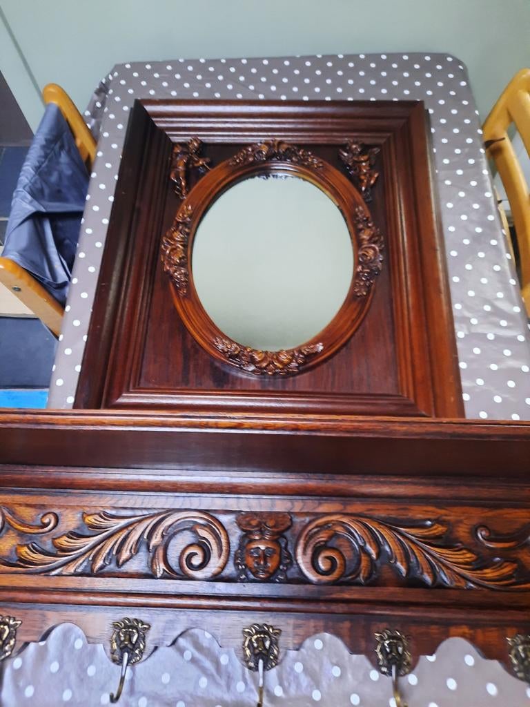 Spiegel kapstok antiek, Ophalen of Verzenden