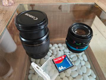 canon 28-80 3.5-5.6 + eos / fd adapter + 50mm f2.8 +cf 64mb beschikbaar voor biedingen