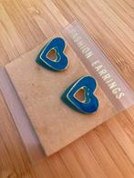 Vintage nieuwe oorbellen blauwe hartjes, Handtassen en Accessoires, Oorbellen, Ophalen, Nieuw, Blauw, Knopjes of Stekers