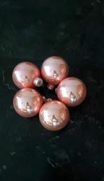 5 glanzend roze Kerstballen, Diversen, Ophalen, Gebruikt