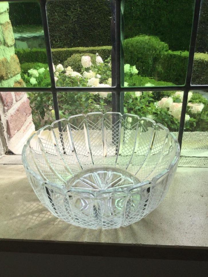 Prachtige Grote Kristallen kom, Antiek en Kunst, Antiek | Glaswerk en Kristal, Ophalen