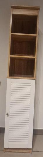 Badkamerkast - wit/eiken (26 x34 x170), Huis en Inrichting, Badkamer | Badkamermeubels, Ophalen