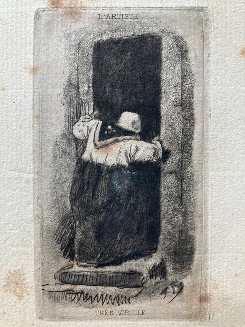 Vernis mou Félicien Rops (1833-1898), Antiquités & Art, Art | Eaux-fortes & Gravures, Enlèvement ou Envoi