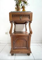 Table d'appoint/table de chevet authentique en marbre/chêne, Utilisé, Enlèvement ou Envoi