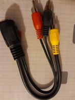 Korte audio-videokabel 3x RCA naar DIN 6-polig, Ophalen of Verzenden, Zo goed als nieuw, Componentkabel