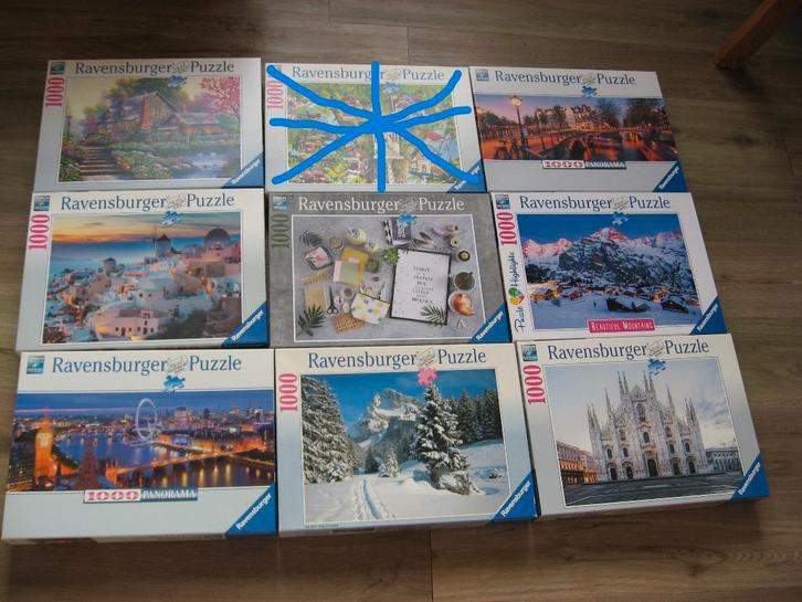8 puzzles Ravensburger 1000 pièces, Hobby & Loisirs créatifs, Sport cérébral & Puzzles, Neuf, Puzzle, 500 à 1500 pièces, Enlèvement ou Envoi