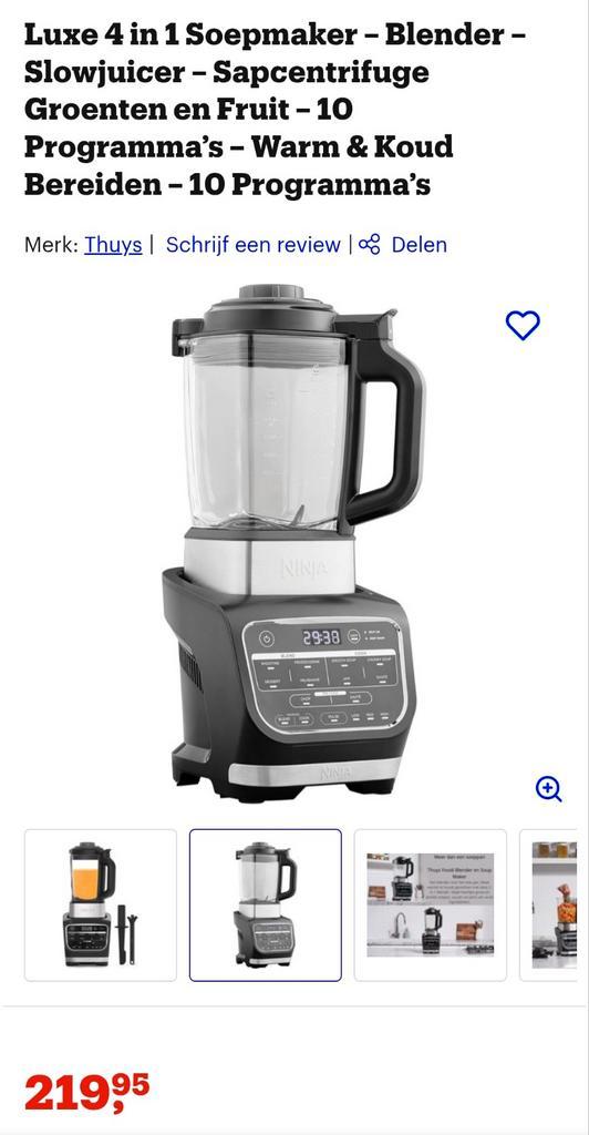 Ninja Soepmaker, blender, smoothie, warmt en kookt gerechten, Elektronische apparatuur, Keukenmixers, Ophalen