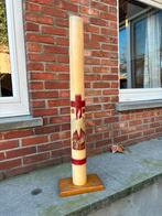 Kaars met kandelaar: 85cm, Huis en Inrichting, Ophalen, Crème, Gebruikt, 75 cm of meer