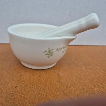 Mortier et pilon en porcelaine, Enlèvement ou Envoi