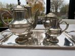 Antiek verzilverd koffie-en theeservies, Antiek en Kunst, Ophalen, Zilver