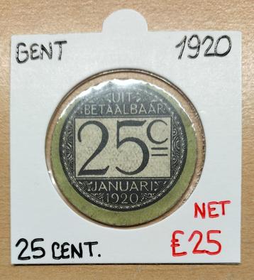 25 CENTIEM 1920   GENT     € 25 beschikbaar voor biedingen