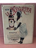 Licht metalen plakkaat Rum La Negrita, Verzamelen, Merken en Reclamevoorwerpen, Reclamebord, Gebruikt, Ophalen of Verzenden