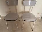 Vintage retro keuken stoelen, Huis en Inrichting, Stoelen, Ophalen, Twee, Zo goed als nieuw, Grijs