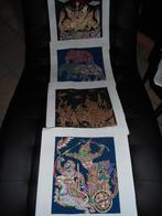 Thaise schilderijtje, soort batik, Ophalen of Verzenden