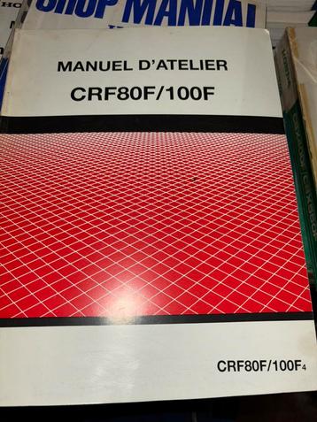 Manuel d'atelier des Honda CRF80F et 100F en FR, Enlèvement ou Envoi, Honda