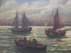 peinture marine huile sur toile signée dim hors cadre 80x40, Enlèvement
