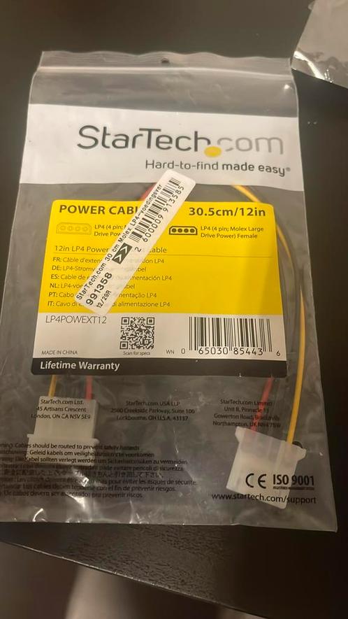 Startech LP4POWEXT12, Computers en Software, Pc- en Netwerkkabels, Zo goed als nieuw, Ophalen of Verzenden