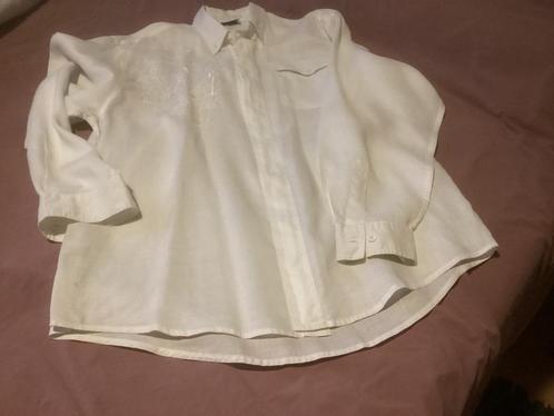 mooi wit linnen overhemd XXl, Kleding | Heren, Grote Maten, Zo goed als nieuw, Overhemd, Wit, Ophalen of Verzenden
