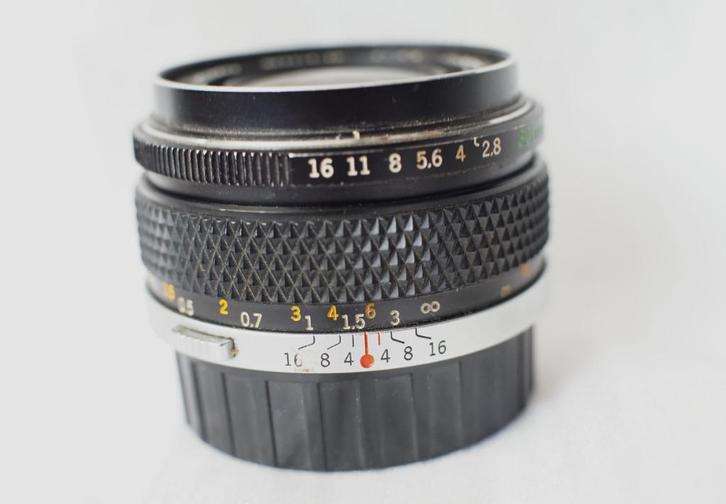 Olympus-OM-Zuiko-MC-Auto-S 35 mm 2.8, Audio, Tv en Foto, Fotocamera's Analoog, Gebruikt, Spiegelreflex, Olympus, Ophalen of Verzenden