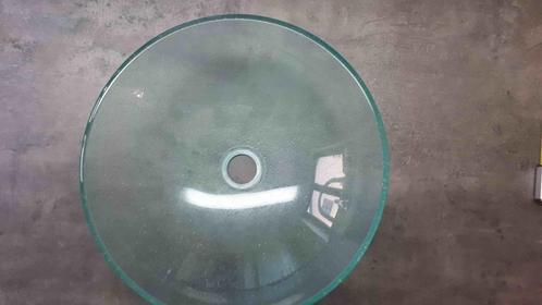 Ronde glazen waskom 43 cm, Doe-het-zelf en Bouw, Sanitair, Zo goed als nieuw, Wastafel, Glas, Ophalen of Verzenden
