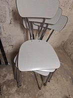 4 CHAISES FORMICA GRISE, Huis en Inrichting, Stoelen, Ophalen, Overige materialen, Zo goed als nieuw, Année 80 Formica