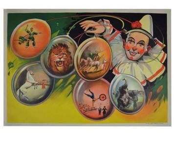 Litho Engelse Circus poster, Jaren 30 beschikbaar voor biedingen