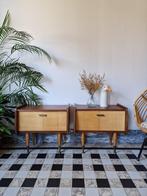 Vintage sixties nachtkastjes | kastjes retro, Ophalen, Zo goed als nieuw, 45 tot 65 cm, Minder dan 55 cm