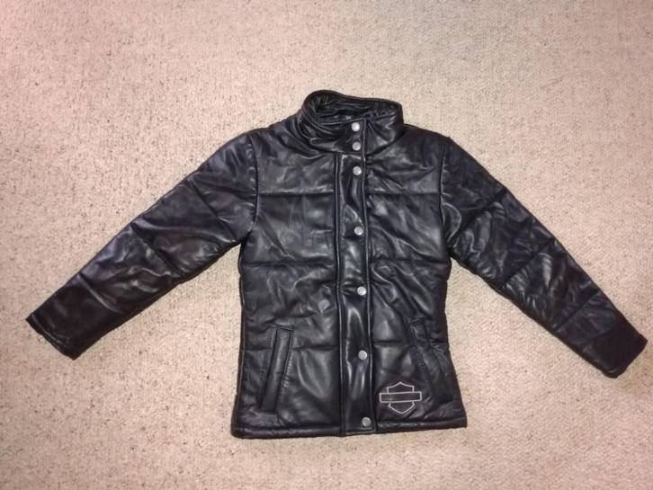 Harley Davidson leren puffer, Kleding | Dames, Jassen | Zomer, Nieuw, Maat 34 (XS) of kleiner, Zwart, Ophalen of Verzenden