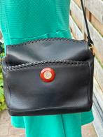 Vintage lederen schoudertas in perfecte staat!, Enlèvement, Comme neuf, Noir, Autres marques