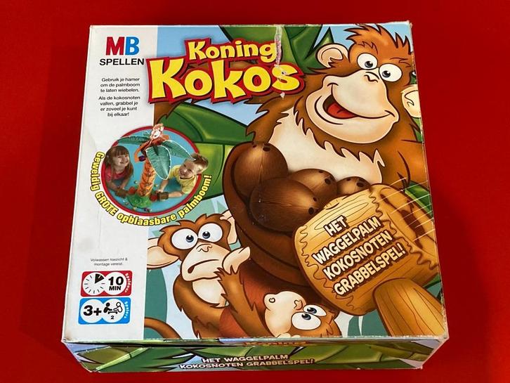 Gezelschapspel Koning Kokos, Hobby en Vrije tijd, Gezelschapsspellen | Overige, Zo goed als nieuw, Een of twee spelers, Ophalen of Verzenden