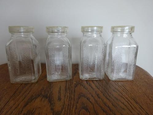 Poncet glas: set van 4 voorraadpotjes, Antiek en Kunst, Antiek | Glaswerk en Kristal, Ophalen of Verzenden