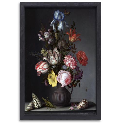 Fleurs dans un vase avec coquillages et insectes - Balthasar, Maison & Meubles, Accessoires pour la Maison | Peintures, Dessins & Photos