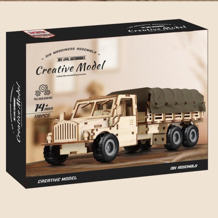 Modelbouw hout Voertuigen, Miniatuurhuisjes, Bloemen, Kerst, Hobby en Vrije tijd, Modelbouw | Auto's en Voertuigen, Nieuw, Auto