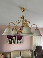 Lustre a 5 branches doré, Enlèvement, Comme neuf, Verre, Classique