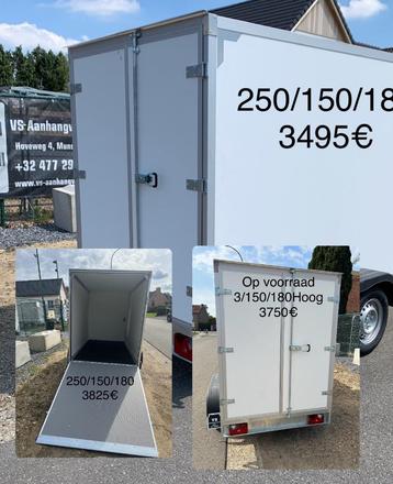 Verschillende gesloten aanhangwagens allemaal op voorraad  beschikbaar voor biedingen