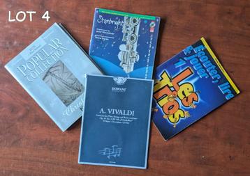 Lot 4. Partitions flûte traversière + CD (qq accomp. piano) beschikbaar voor biedingen