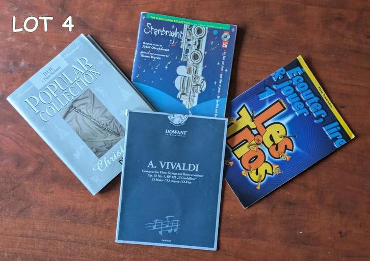 Lot 4. Partitions flûte traversière + CD (qq accomp. piano), Muziek en Instrumenten, Bladmuziek, Zo goed als nieuw, Overige soorten