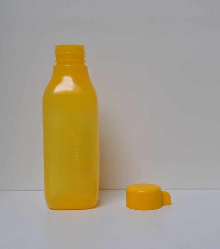 Tupperware « Eco Fles vierkant » 500 ml - 9€/stuk, Huis en Inrichting, Keuken | Tupperware, Nieuw, Bak of Kom, Blauw, Geel, Oranje