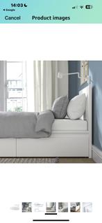 TE KOOP — Wit IKEA-bed met 2 opberglades**, Huis en Inrichting, Slaapkamer | Bedden, 90 cm, Eenpersoons, Wit, Ophalen of Verzenden