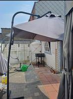 Zweefparasol met voet en stenen, Tuin en Terras, Parasols, Gebruikt, Ophalen