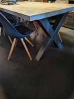 Industriële tafel en 6 stoelen, Huis en Inrichting, Ophalen