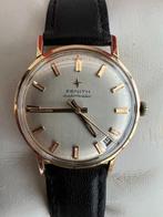 Zenith Stellina Automatic Gouden vintage herenhorloge, Leer, Polshorloge, Zo goed als nieuw, Goud