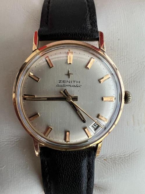 Zenith Stellina Automatic Gouden vintage herenhorloge, Handtassen en Accessoires, Horloges | Heren, Zo goed als nieuw, Polshorloge