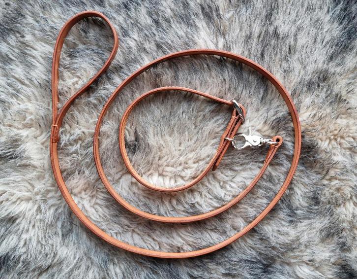 Mooie handgemaakte cognac lederen halsband en riem, Dieren en Toebehoren, Hondenriemen, Nieuw, Ophalen of Verzenden