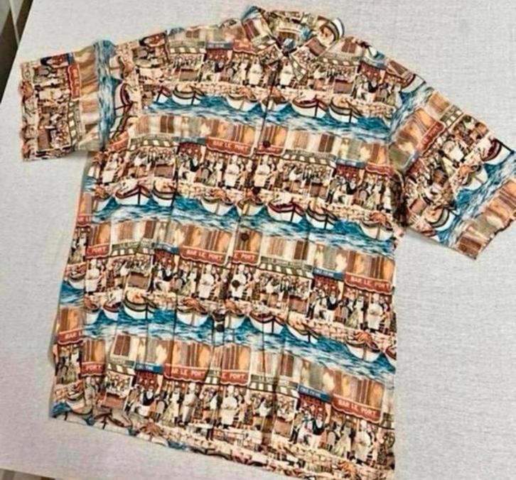 Reyn Spooner collection, egyptian cotton M blouse overhemd, Kleding | Heren, Polo's, Zo goed als nieuw, Maat 48/50 (M), Bruin