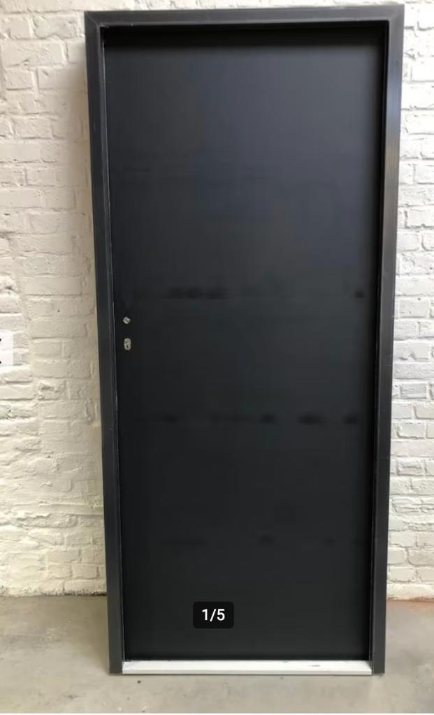 buitendeur metaal antraciet, Doe-het-zelf en Bouw, Deuren en Vliegenramen, Gebruikt, Buitendeur, Hout, Ophalen